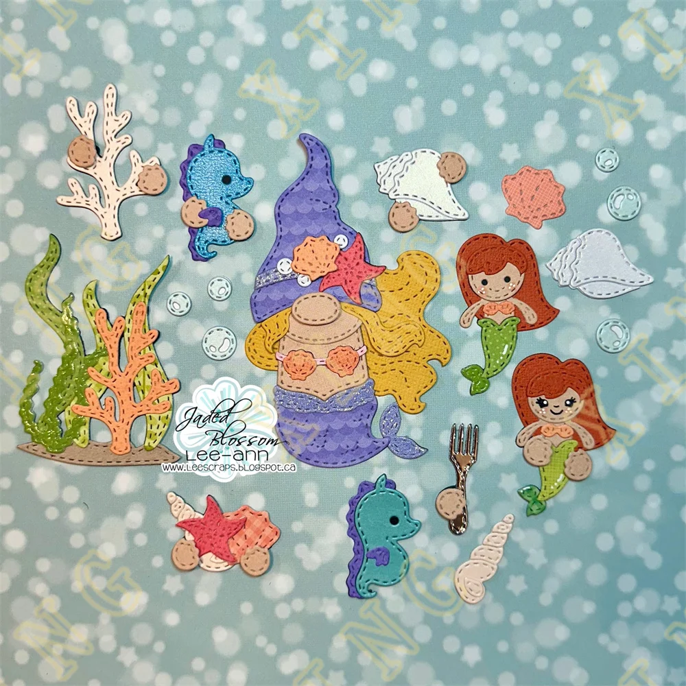 New Mermaid Add Ons Make a Splash Gnomie Metal Cutting Die Stamps Stencils Scrapbook Embossed Paper Card Album Craft Template view 6