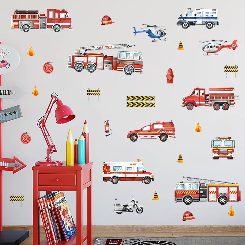 4Sheets Waterproof Removable Vehicles Transportation Wall Decals for Playroom Daycare Nursery Babyroom Classroom