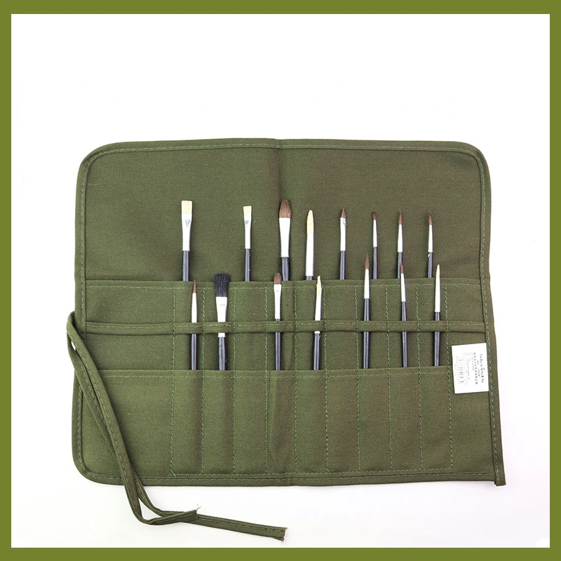 Imagem -02 - Aquarela Roll up Canvas Oil Paint Brush Cases Pincéis de Maquiagem Organizador Pen Holder Artista Artista