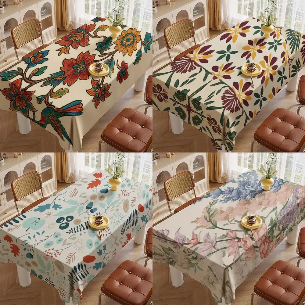 Colorful Floral Tablecloth Restaurant Kitchen Tablecloth Living Room Home Decoration Rectangular Party Decoration