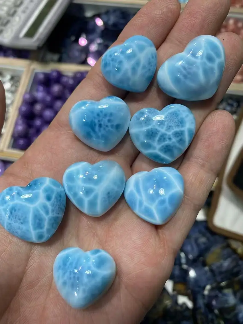 Natural Blue Larimar Gemstone Pendant Price is for only One Women Men Water Pattern Crystal Love Necklace From Dominia AAAAAAA