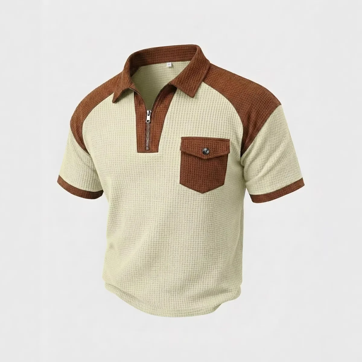 Summer men's new waffle fabric, lightweight, breathable, loose and soft