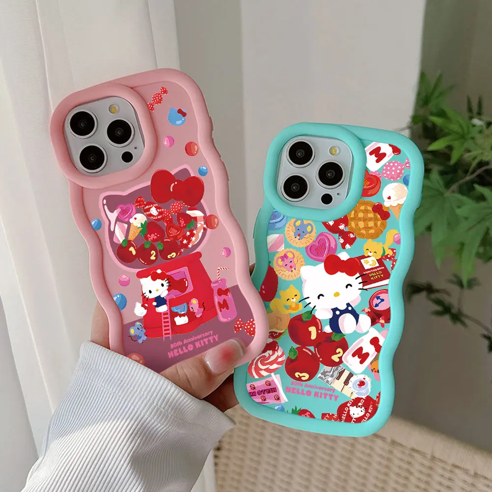 Cartoon Hellos Kittys Pink Phone Case For OPPO Reno 2 4 5 6 7 7Z 8 8T 10 11 Z Pro 4G 5G Candy Color Soft TPU Back Cover