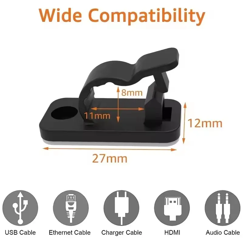 50/20/10 قطعة USB منظم الكابلات مقاطع سلك اللفاف حامل سماعة الماوس الحبل كليب حامي إدارة خطاطيف لاصقة مكتب المشبك