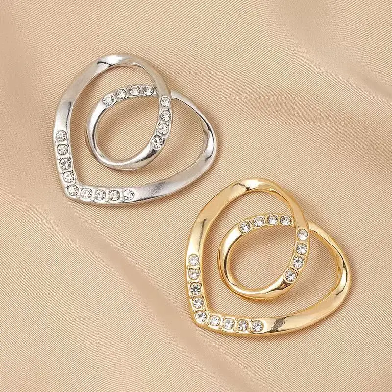 المرأة بروش هندسي الملابس الزاوية عقدة زر حلقة قميص هيم تي شيرت وشاح باك الملابس اكسسوارات الديكور