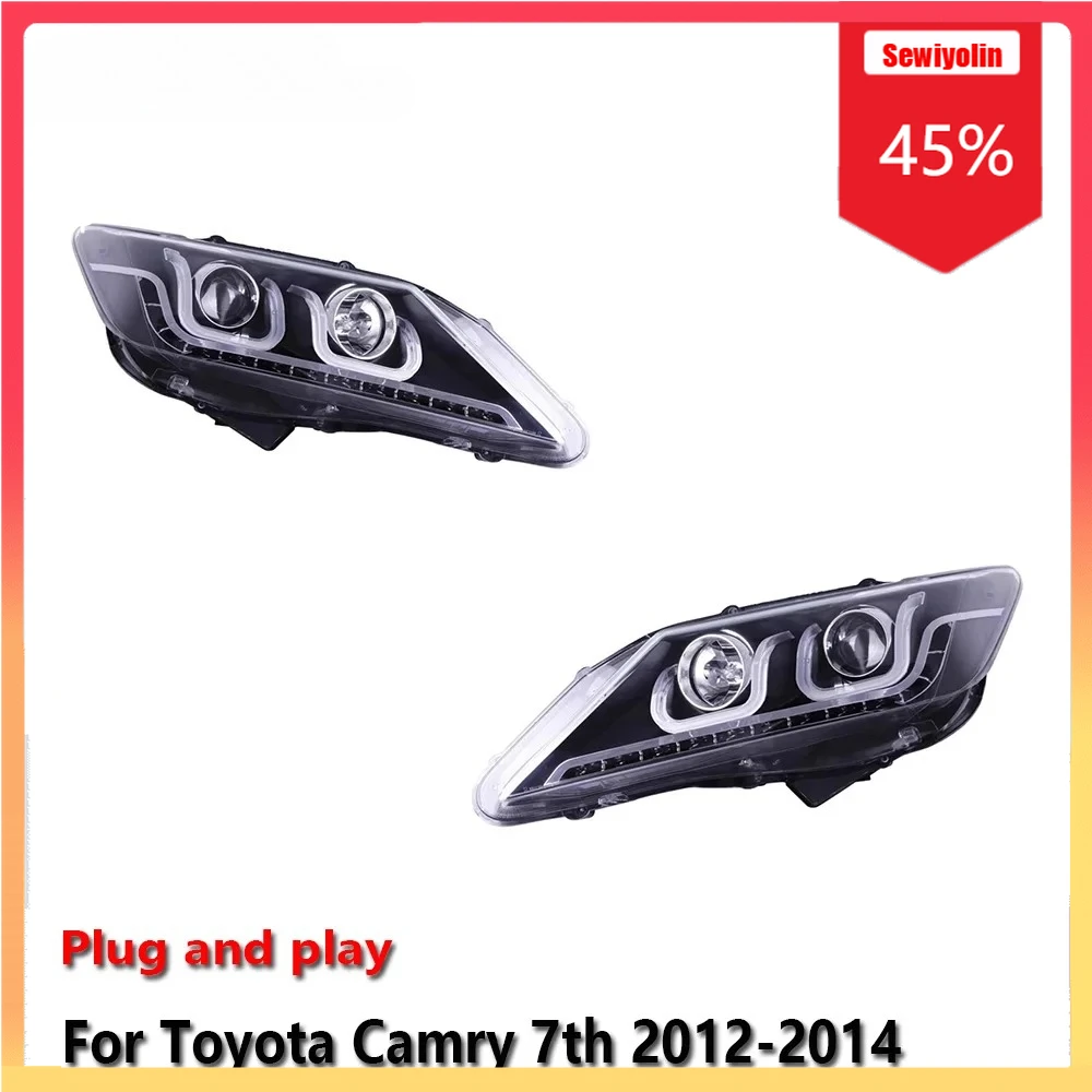 

Автомобильные светодиодные фары, автомобильные детали для Toyota Camry 7th 2012-2014, противотуманные DRL, стоп-сигнал, указатель поворота, Plug and Play