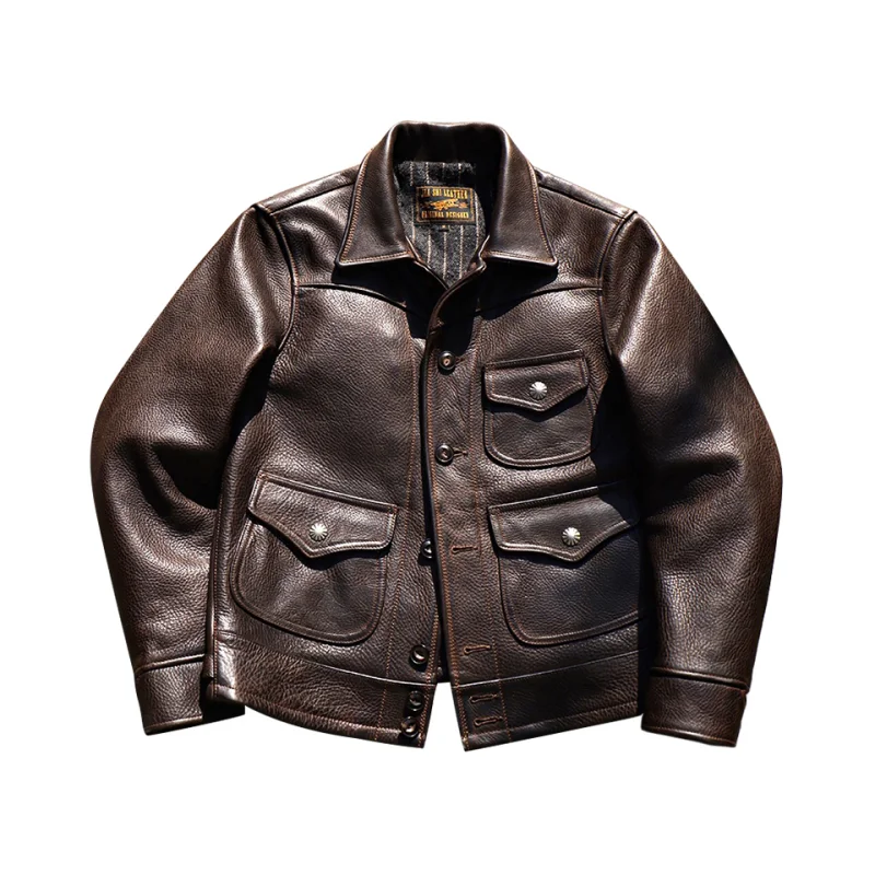 

Men's 3-Pockets Leather Jacket