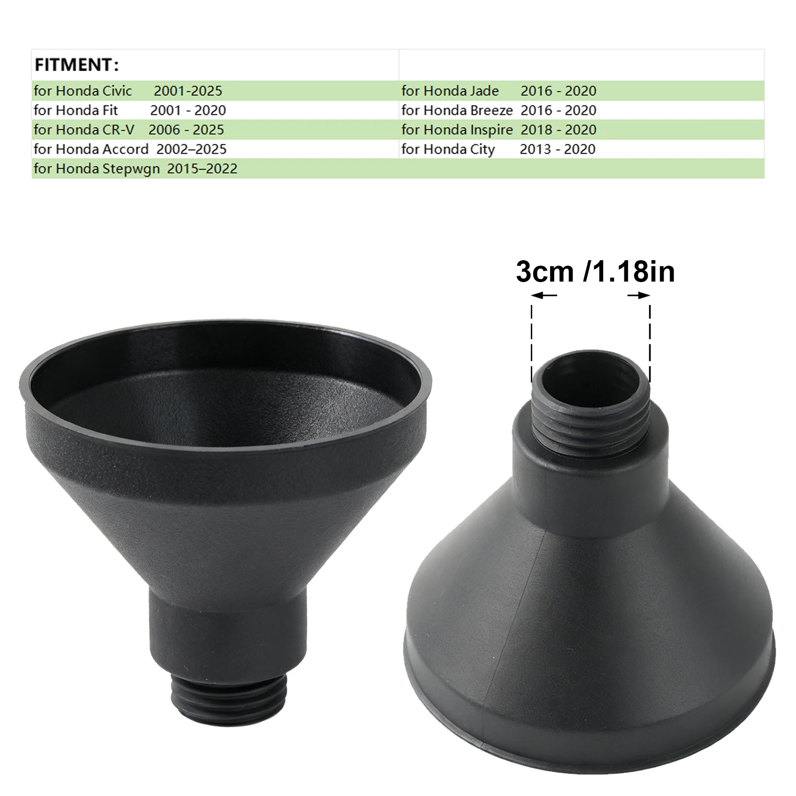 Threaded Car Engine Oil Funnel Filler No-Spill for Honda Civic CR-V Accord  Fit Jade City Inspire Stepwgn oil change funnel