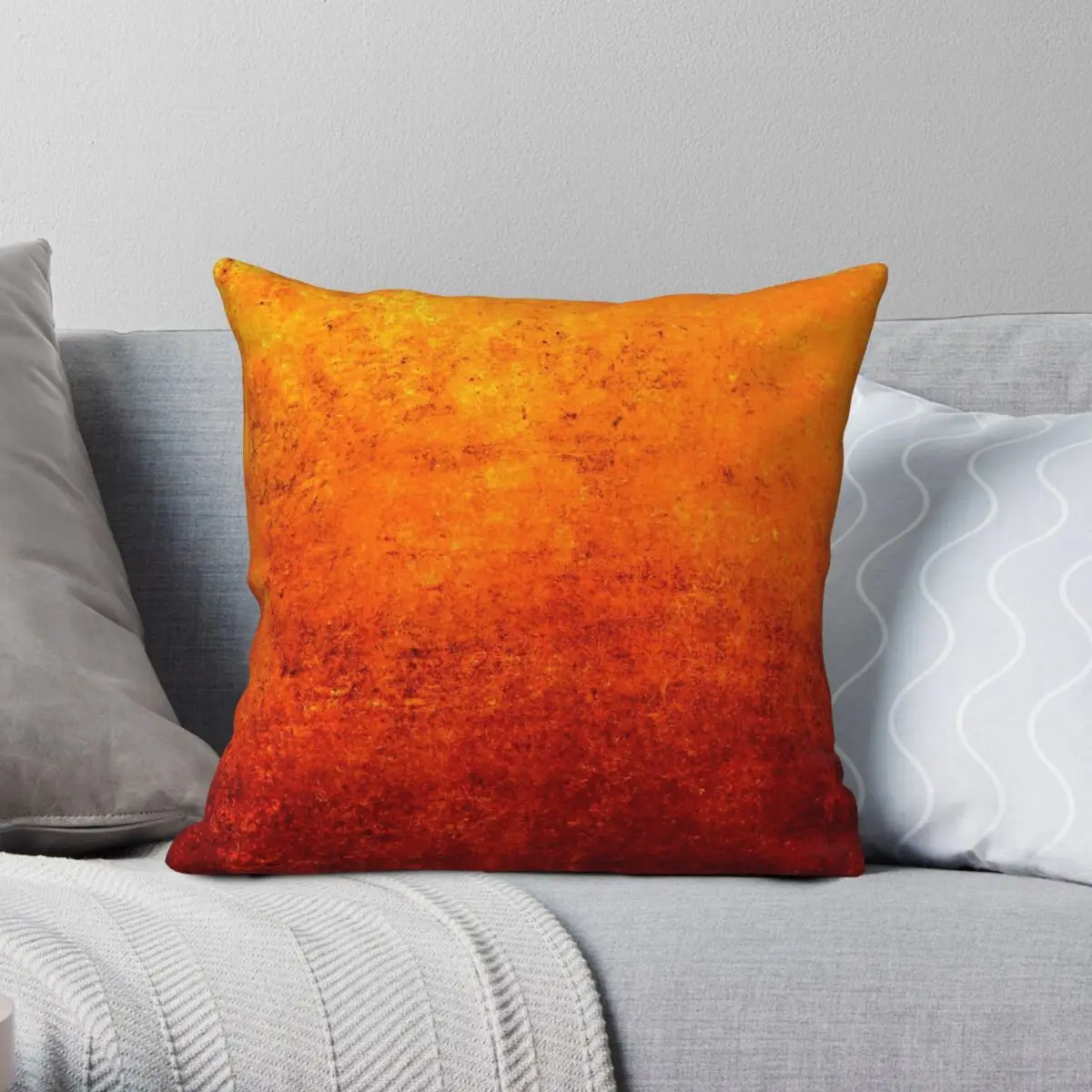 Orange Rust Texture Square Pillowcase Polyester Linen Velvet Creative Zip Decor Pillow Case Room Cushion Cover Wholesale