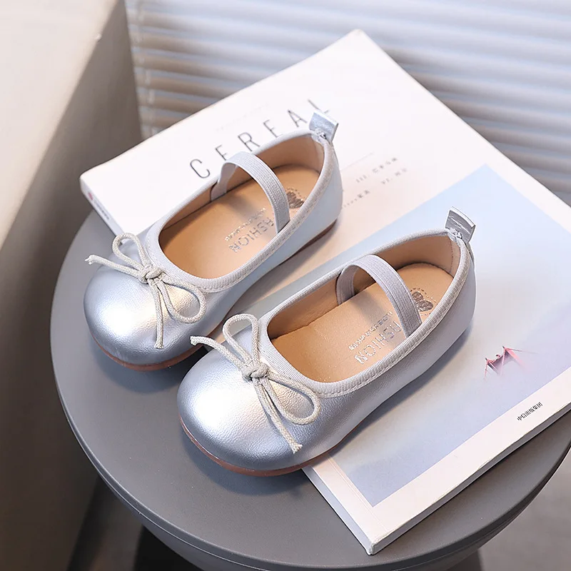 2026 Children Flats Spring Summer Autumn Kids Shoes Girls Oxfords School Gold Silver Toddler Soft Pu Leather Shoes For Girl