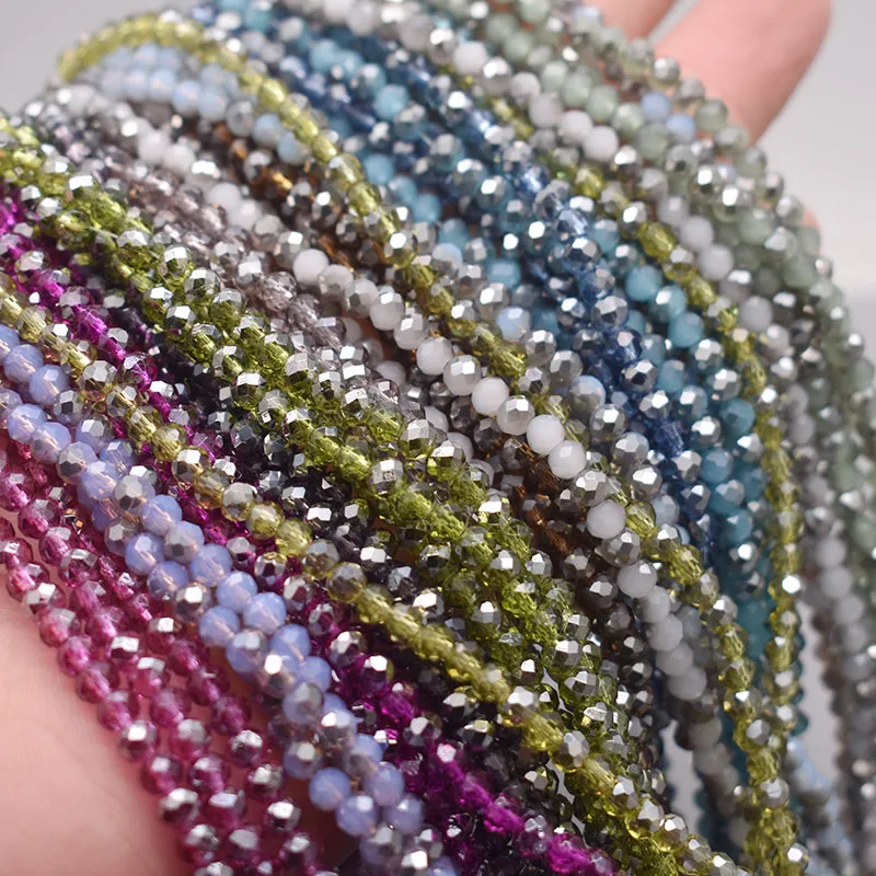 New Color 4mm Crystal Glass Beads  Rondelle Faceted Loose Spacer Glass Beads for Jewelry Making DIY Bracelet