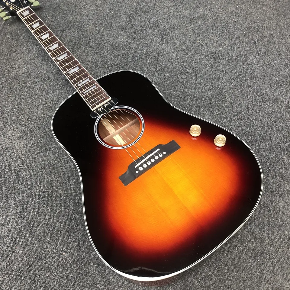 Sunburst finish john lennon j160e guitarra acústica elétrica frete