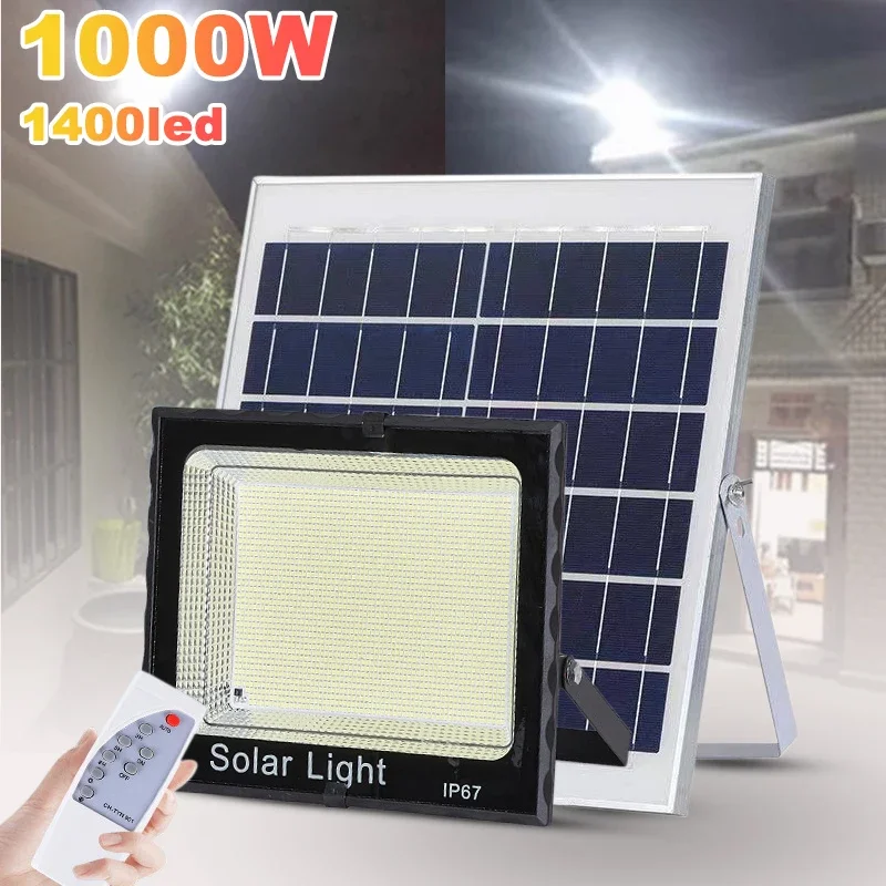 

1400 LEDs Solar Light Outdoor 800W Solar Lamp Waterproof For Garden Path Street Outdoor Landscape Spotlight Wall Flood Lamp