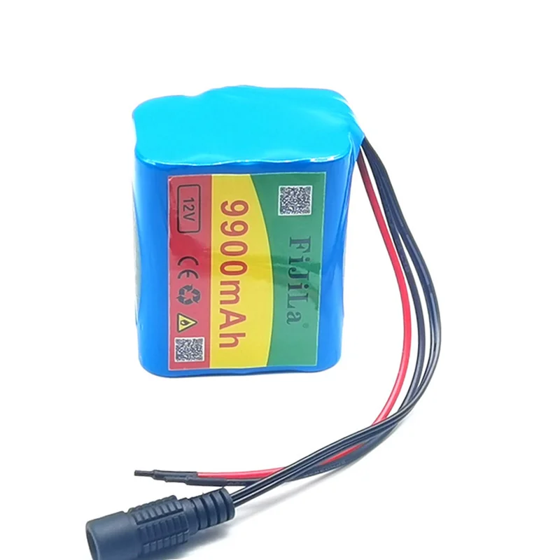 12V 3S2P KLUOSI Grande Capacidade 11.1V Bateria 9900mAh 12.6V Lithium Ion Battery Pack com BMS 5A para Lâmpada LED de Luz de Backup de Energia