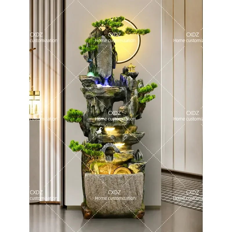 Rockery Flowing Water Fountain Ornament Circulating Indoor Fortune Feng Shui Wheel Landscape Decoration Housewarming Gift