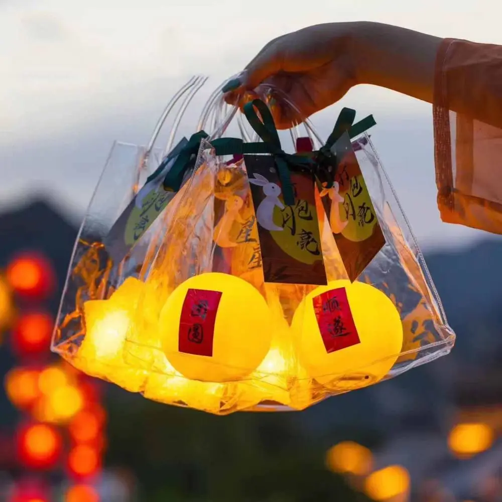 

Cute Mid Autumn Festival Pack the Moon Light 3D Luminous Small Night Lights Cartoon Lamp Traditional Festival Lantern Women