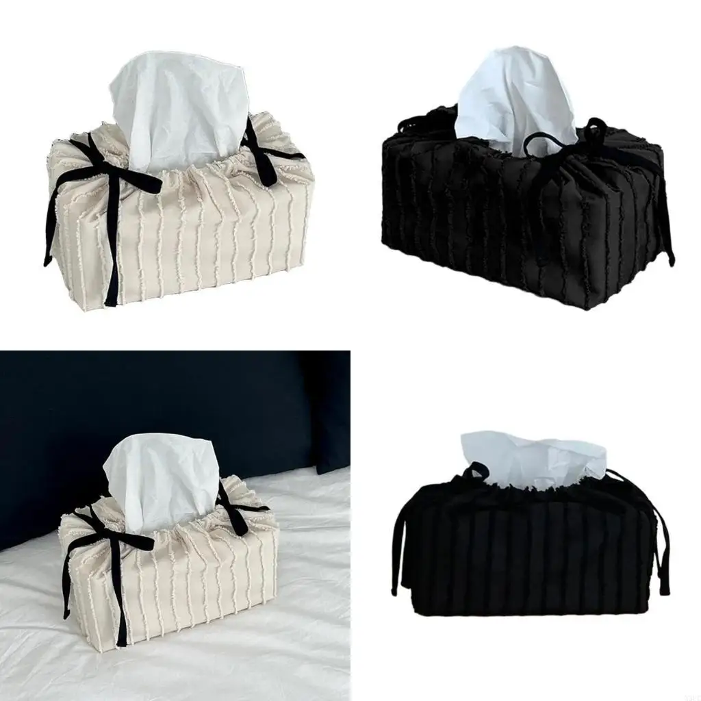 

Contemporary Fringed Tissue Dispenser Napkin Holder Home Decoration Essential X3UC
