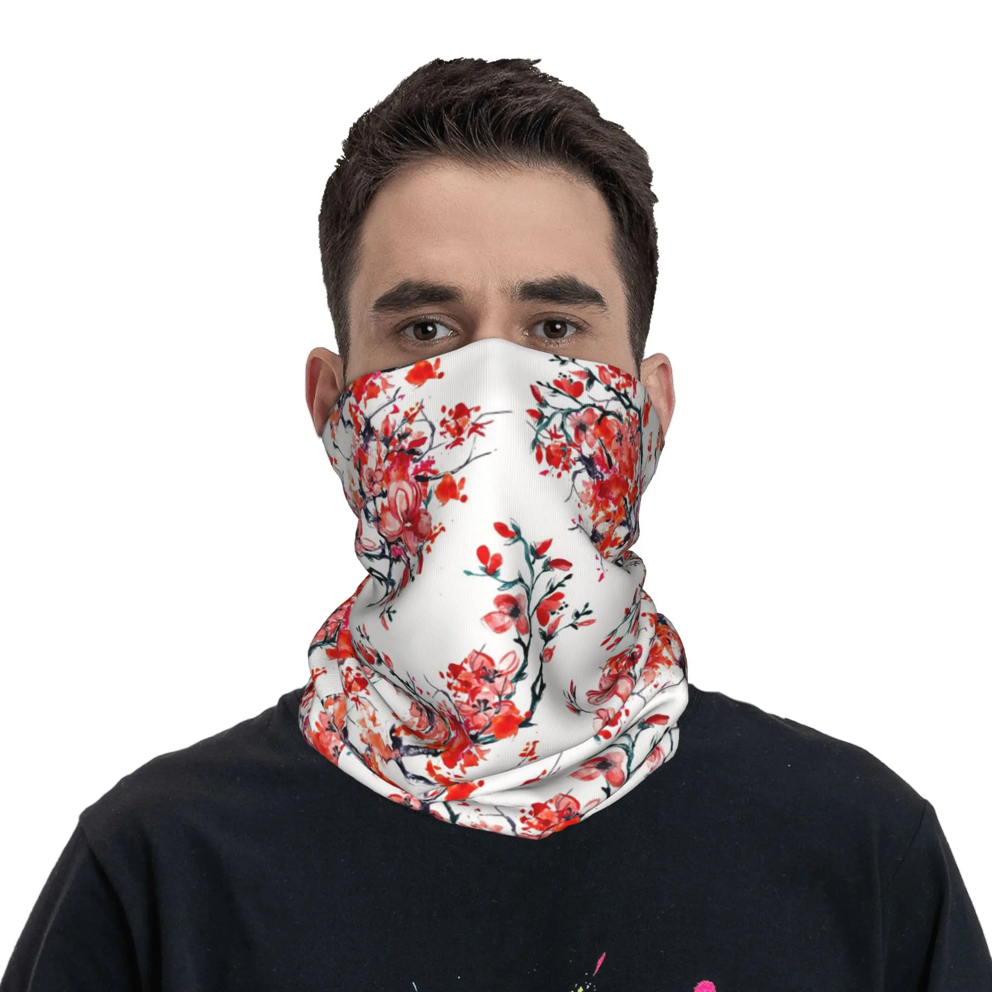 

Sakura Tree Cherry Blossom Floral Flower Bandana Neck Gaiter Printed Magic Scarf Cycling Scarf Running for Men Women Adult