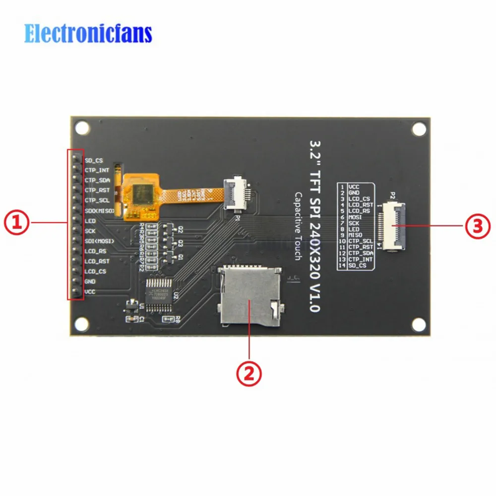 3,2 дюймовый TFT LCD сенсорный экран модуль дисплея 240*320 SPI последовательный для Arduino R3/Mega2560 макетная плата