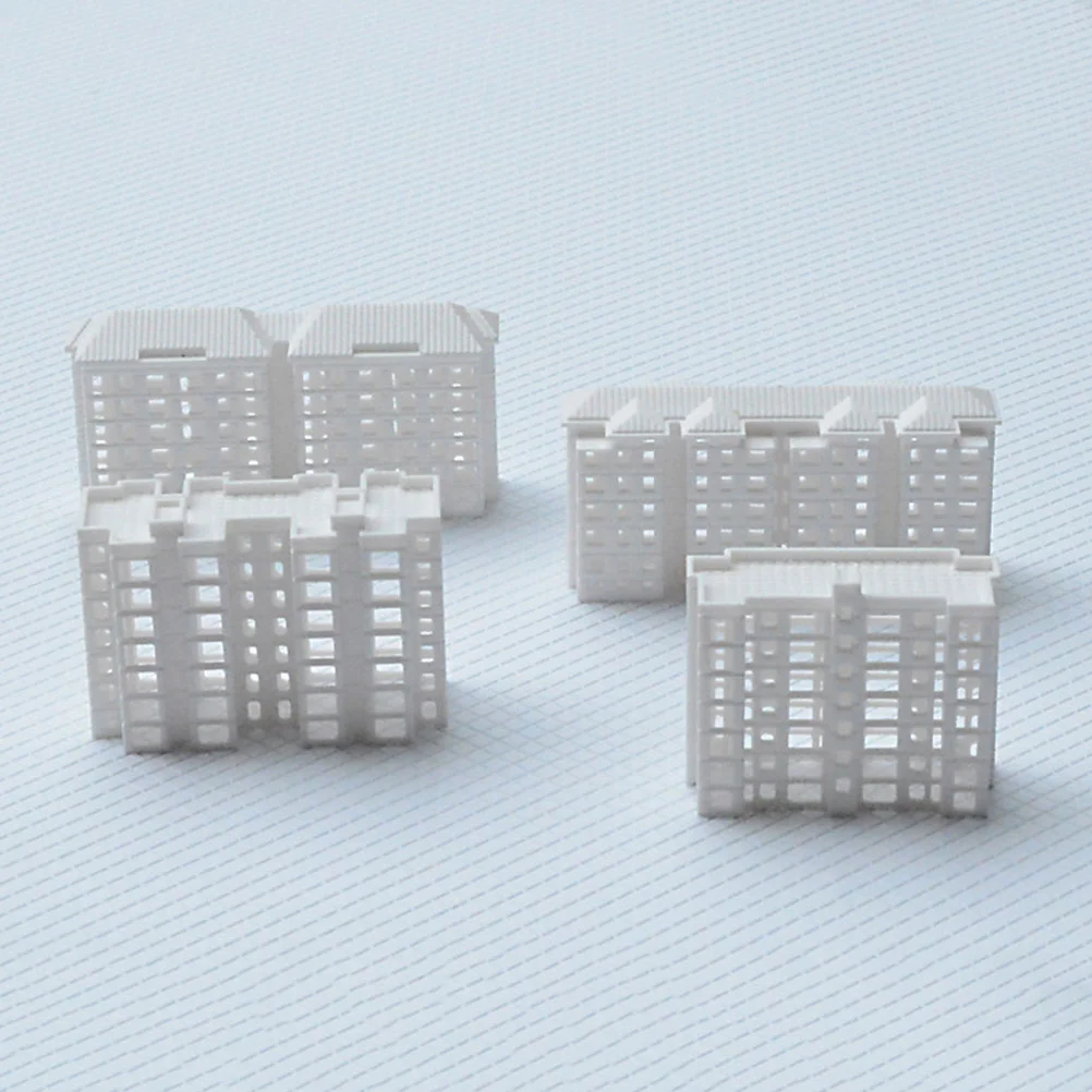 

Micro Building Mini House Model Miniature Architectural Blocks Props Suite White