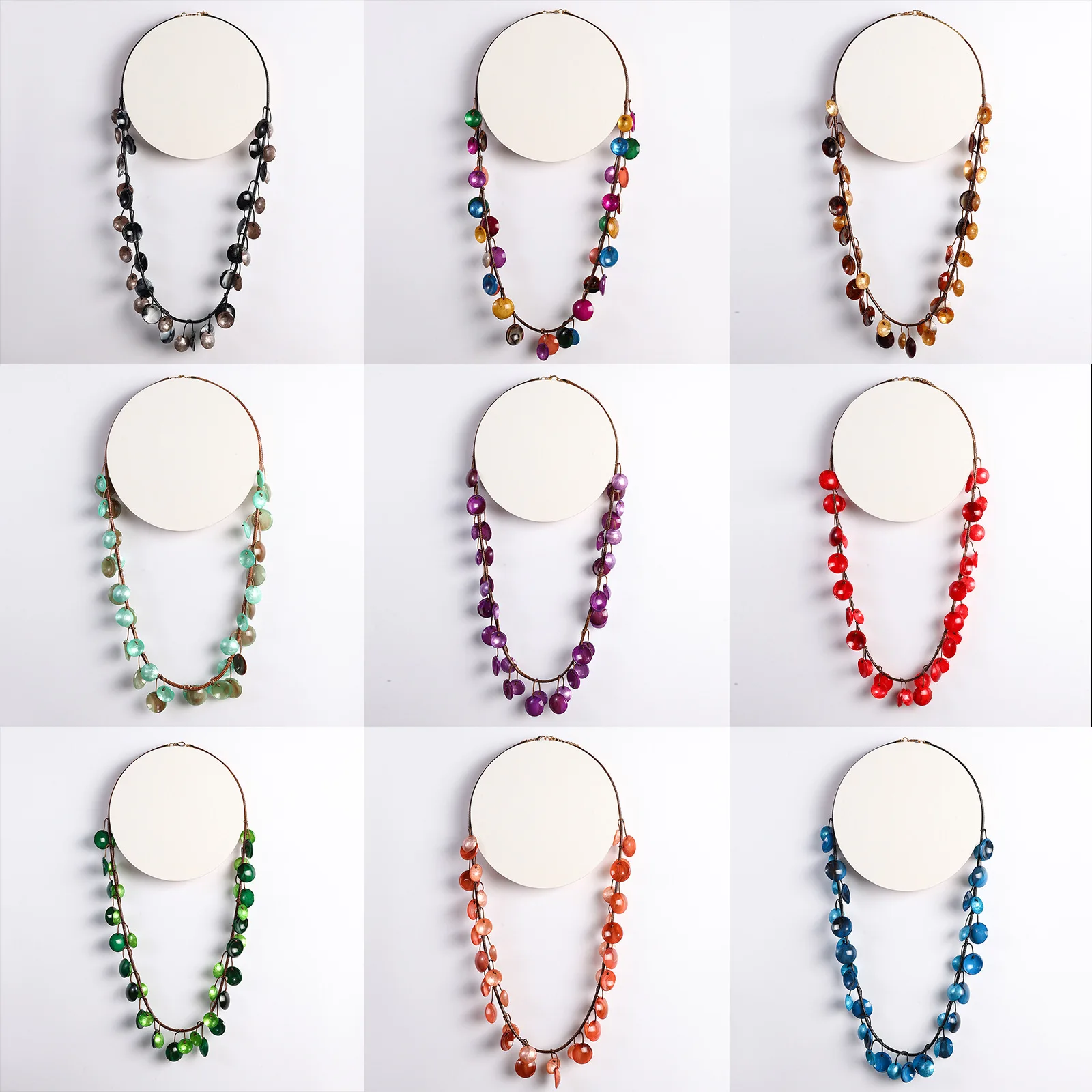 

DIY accessories 2026 wasteland style primitive coconut shell multi-layer necklace, bohemian ethnic style hand-strung a