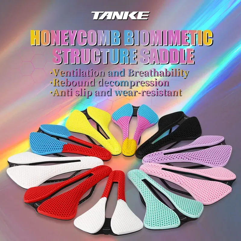 

TANKE MTB Bike Saddle Honeycomb Breathable Lightweight Durable Wear-Resistant Riding Seat