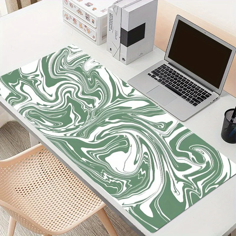 

Green Gaming Mouse Pads, Terrain Abstract Ripples Design, Natural Rubber Anti-slip Table Mat, Suitable for Computer Keyboard Pad