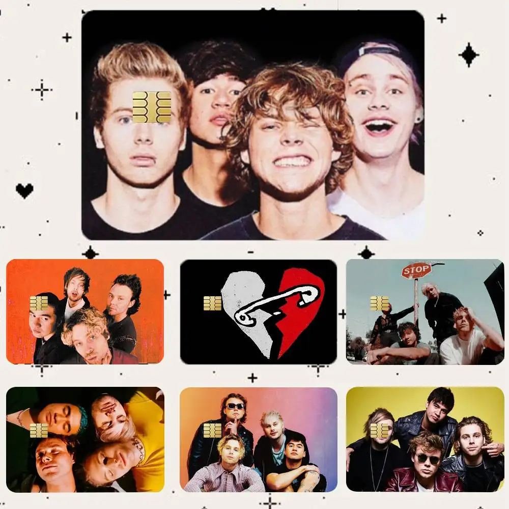 

5 5SOS S-Seconds of S-Summer HD Waterproof Card Skins Protective Stickers for Credit Bank Game Cards