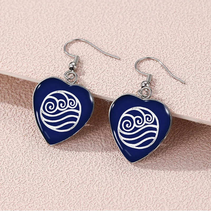 2024 New The Last Airbender Dangle Earring Heart Shaped Earrings Handmade Glass Dome Jewelry