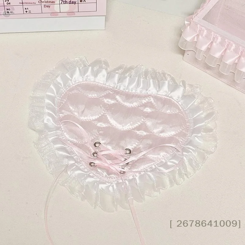 〔L〕Coasters Lace Heart-shaped Coaster Cute Girl Hearts Cotton Insulation Anti Slip Coasters Home Decoration Accessories