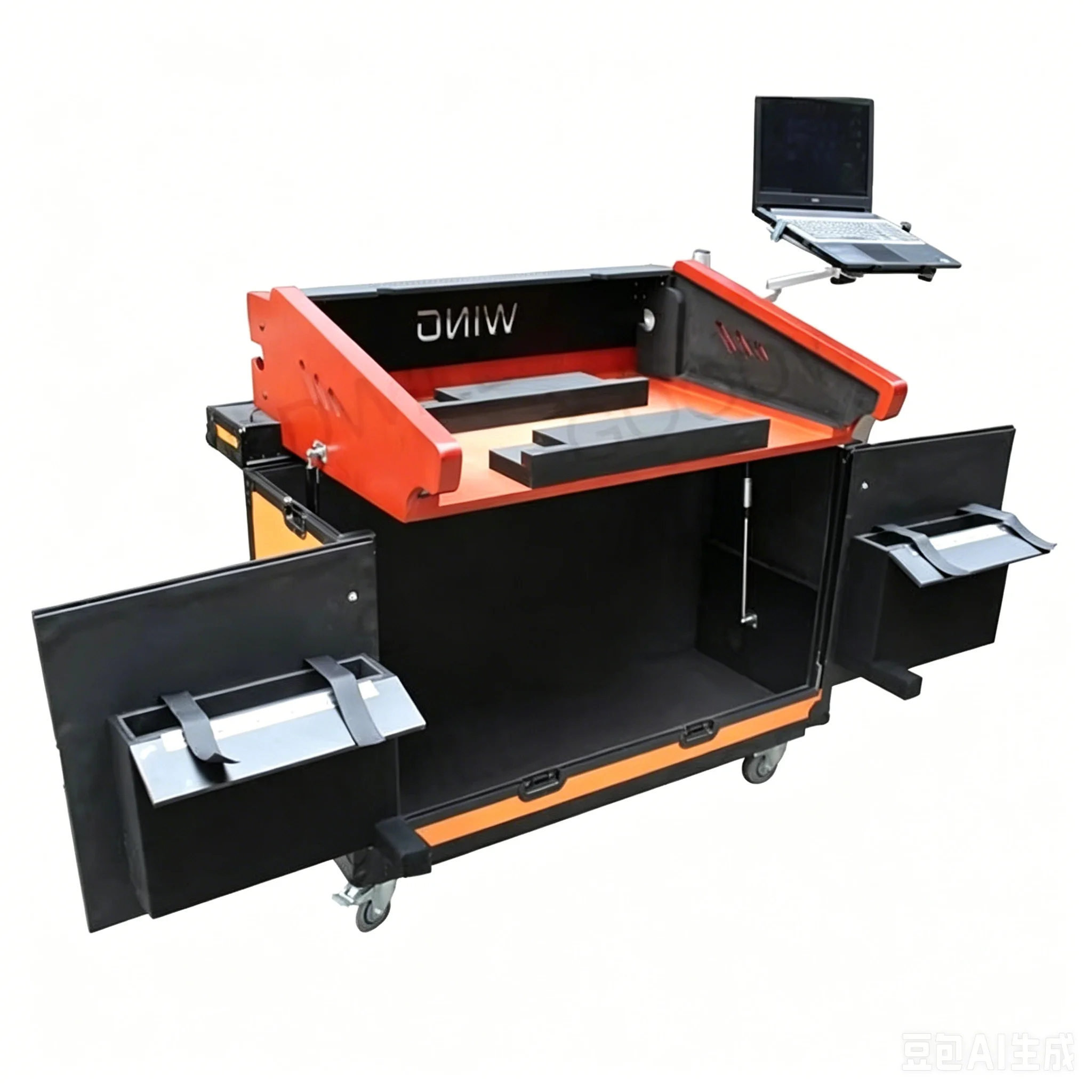 Professional Factory Design Hydraulic Wing Flight Case with Laptop Holder Wing Flip Mixer Road Box for Live Audio Events