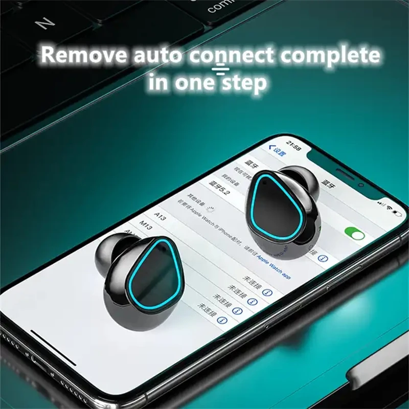 2023 New Bluetooth 5.2 Wireless TWS Earphone Smart Touch Call Headset Waterproof Noise Canceling Headphones for All Smartphones