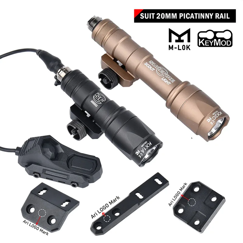 Tactical Surefir SF M300 M600 Flashlight Weapon Light AXON Switch Fit 20mm Picatinny MLOK KEYMOD Rail Hunting Airsoft Gun Lamp