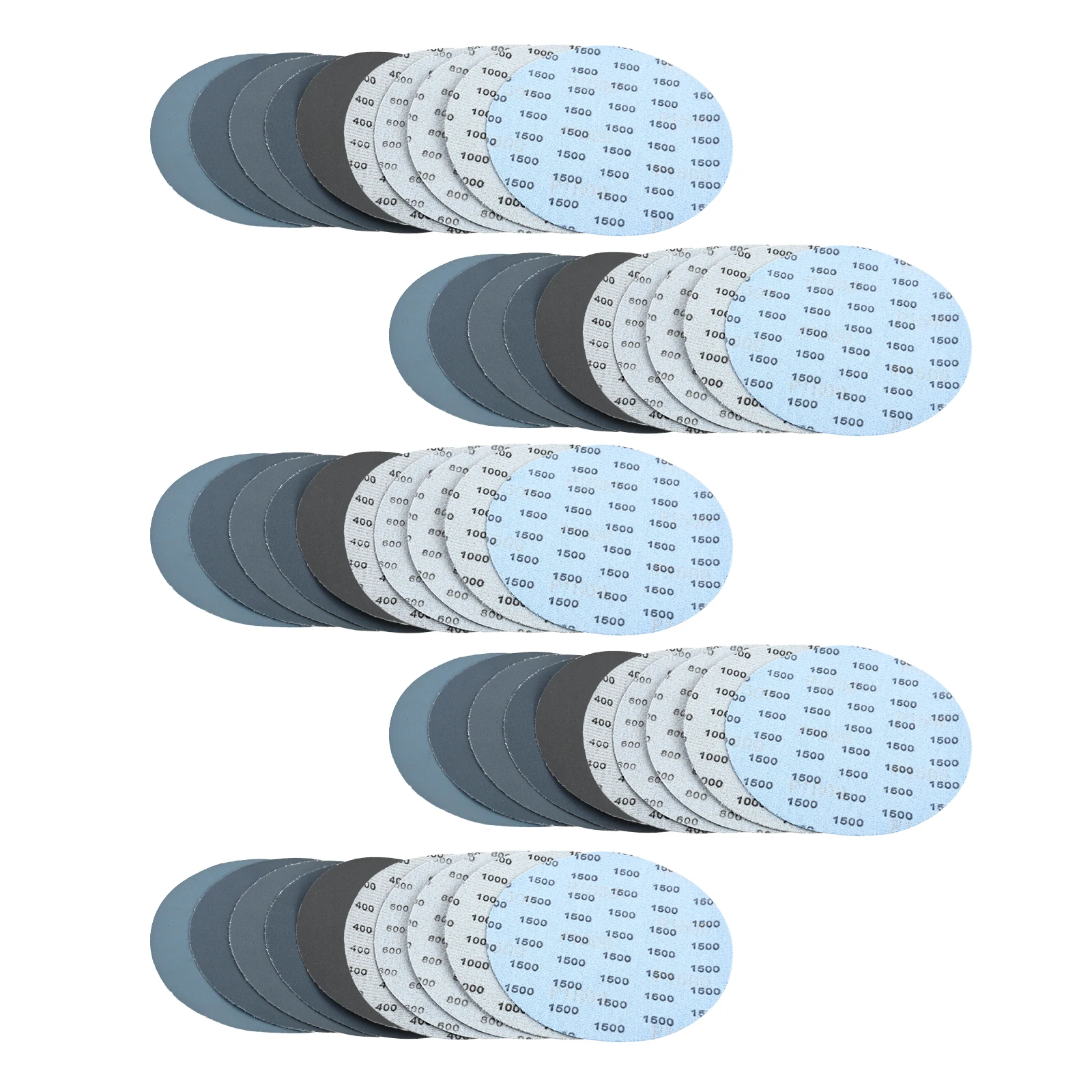

50 шт. Диск для влажной и сухой шлифовки с крючком и петлей 400 600 800 1000 1500 Наждачная бумага в ассортименте Автомобильная древесина Металл Полировка и шлифовка