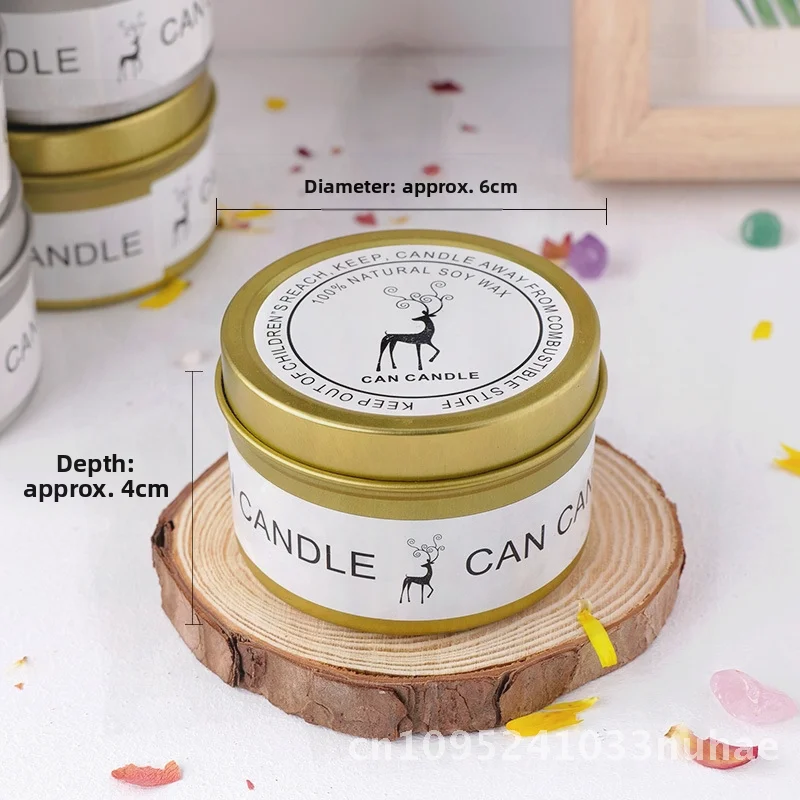 

Tinplate Jar Aromatherapy Candle with Dried Flowers And Crystal Stones Home Decorative Accompanying Gift Handcrafted Scented