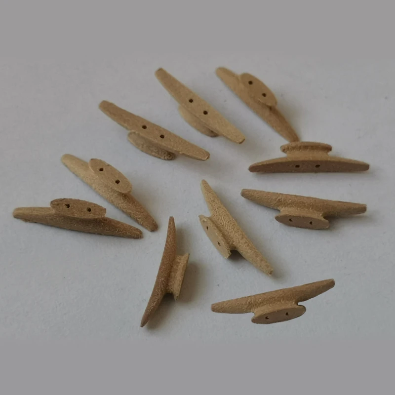 10PCS Length 6.5/9/13/20mm Wooden Cleat Model w Pin Hole Mooring Fitting Accessory for Simulated Historic Sailing Ship Building