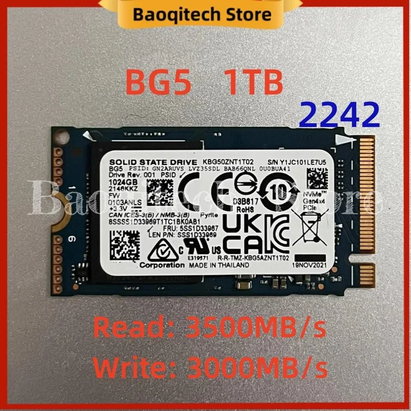 NEW FOR Toshiba Kioxia SSD BG5 1T 1024GB M.2 NVME 2280 2242 2230 PCLE4.0X4 solid State Drive