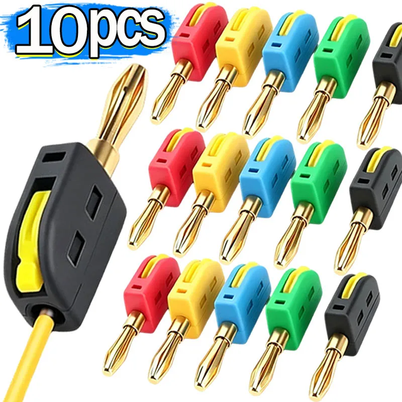 4mm 32A No Solder Banana Plug Quick Wiring Plugs Copper Audio Music Speaker Connectors Home Appliance DIY Connection Terminals