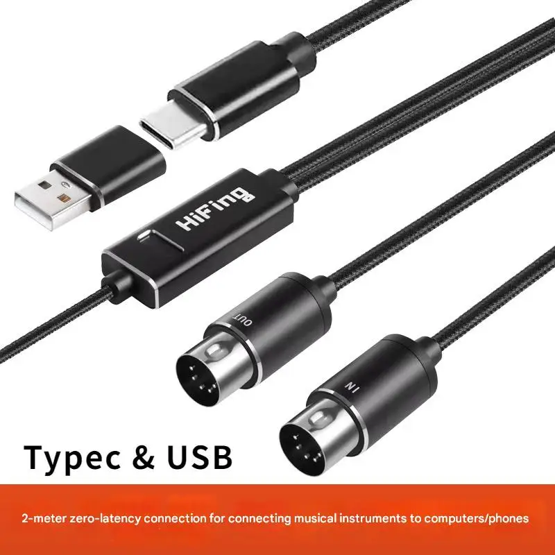 USB to MIDI Interface Cable 5Pin DIN MIDI Adapter for PC Mac Connect MIDI Keyboard Electric Piano Synthesizer EDrums to Computer