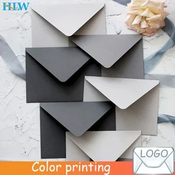 5pcs Luxury paper gray series envelope, wedding invitation envelope, greeting card, gift packaging, 14cm x 19cm,