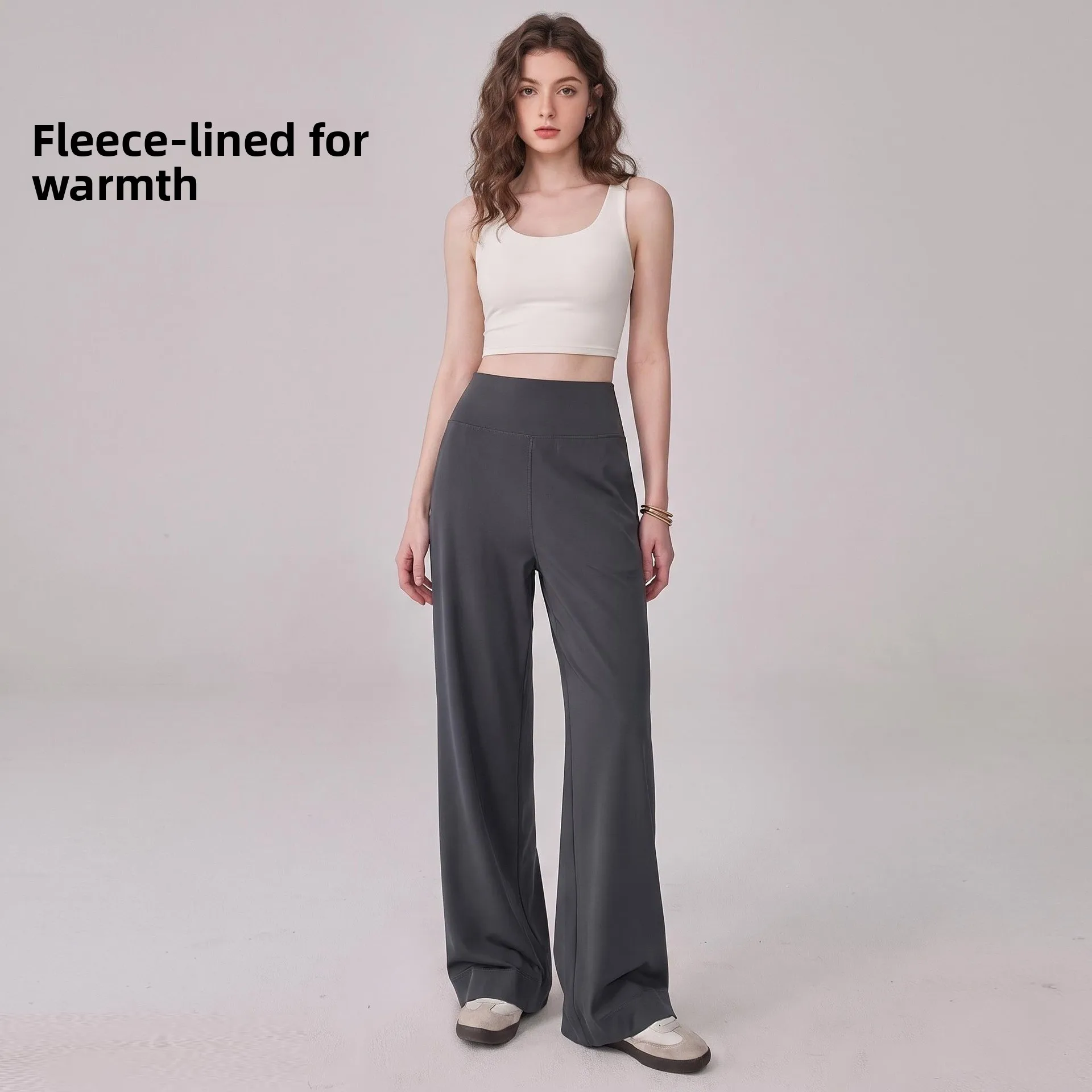 Autumn And Winter Training Casual Pants Running Fitness Pants Loose Straight Pants High Waist Sports Trousers Abrasive Yoga Pant