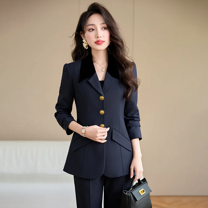 

Осень 2023, новый облегающий универсальный дизайн, темпераментный профессиональный женский костюм для поездок на работу