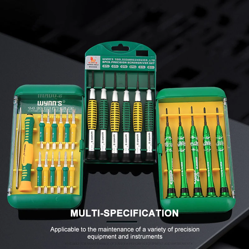 WYNN'S 14Pcs Mini Precision Screwdriver Set Small Screwdriver Set for Computer Watch Phone Repair Magnetic Opening Hand Tool