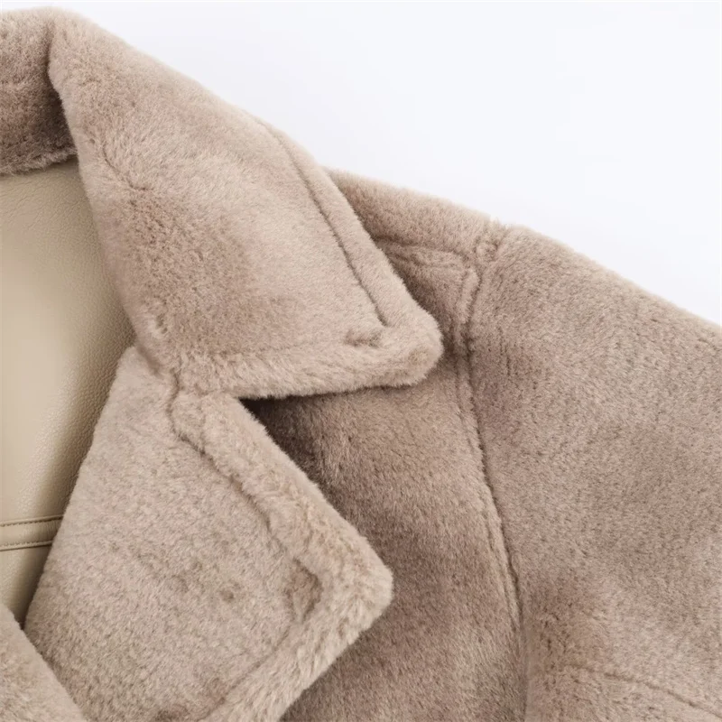 Abrigo de doble cara reversible de calle para mujer Casual Otoño/Invierno 2025 Nueva colección