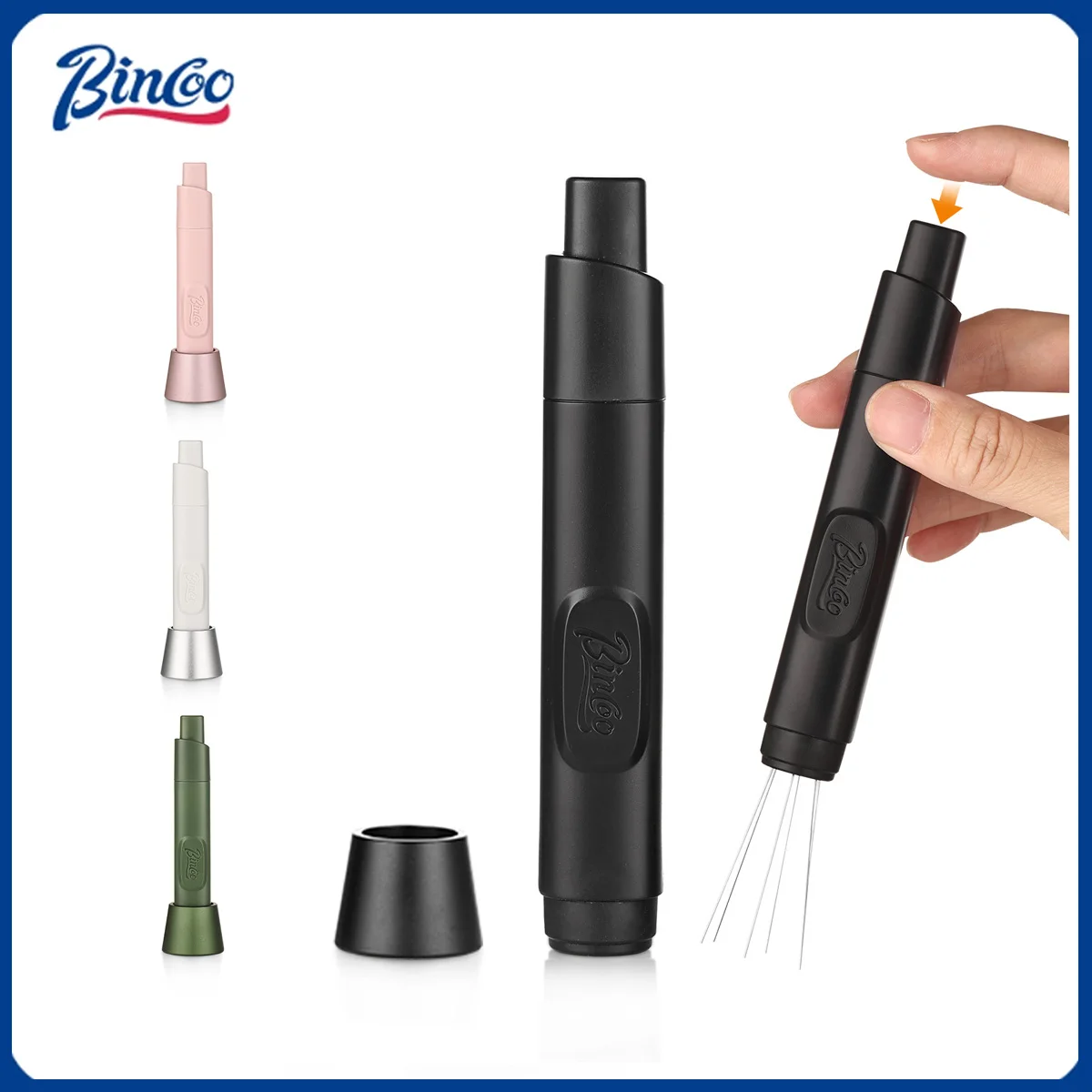 

Bincoo WDT Tool Инструменты для раздачи эспрессо с магнитной иглами для рассыпчатого порошка для мешалки для кофе эспрессо, телескопическая конструкция