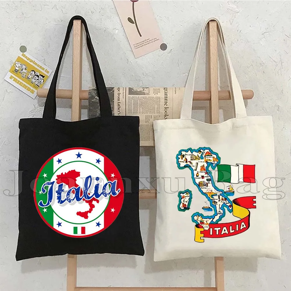 Florence Pisa Torre Milão Forza Italia Roma Mapa da bandeira italiana Genoa Itália Viagem Lembrança Presentes Sacola Livros Shopper Bolsa