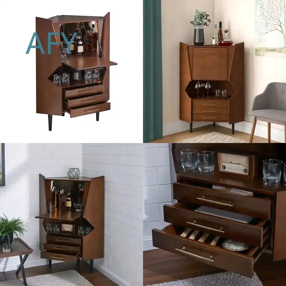 Wine Home Wooden Modern Living Room Furniture Luxury Hose Coffee Table Display Cabinet for Baijiu Corner Bar Cabinet for Sofa