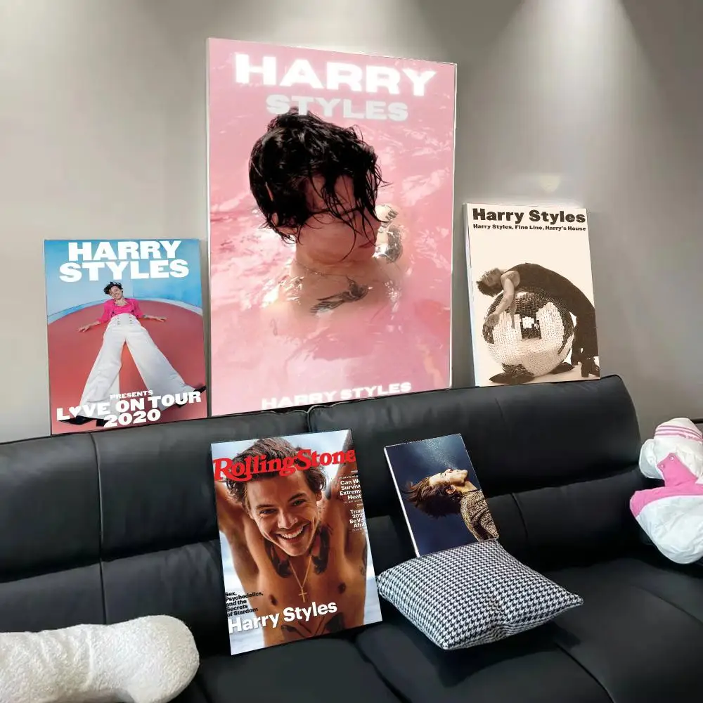Singer H-Harry Styles Poster Modern  Wall Art Aesthetic Minimalist Bedroom Decor Cafe Home Gift