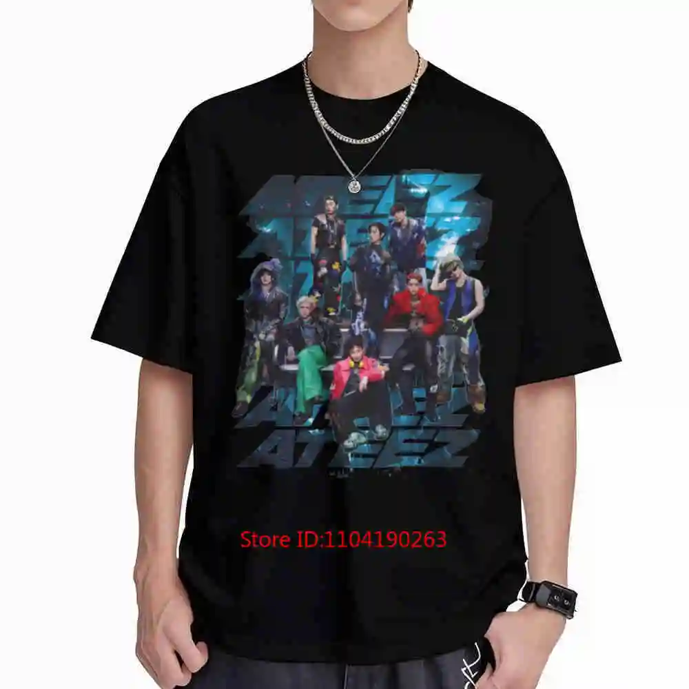 Ateez Golden Hour Part 5 Atiny K-Pop Concert Short Sleeve Tee 100% Cotton T-Shirt