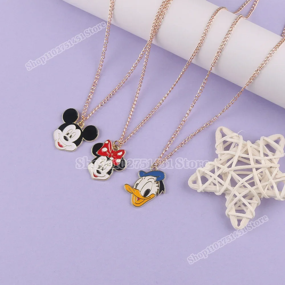 Cartoon Mickey Minnie Mouse Necklace Men Women Grunge Kawaii Y2k Jewelry for Girls Kids Neck Chains Fashion Charms Accessories